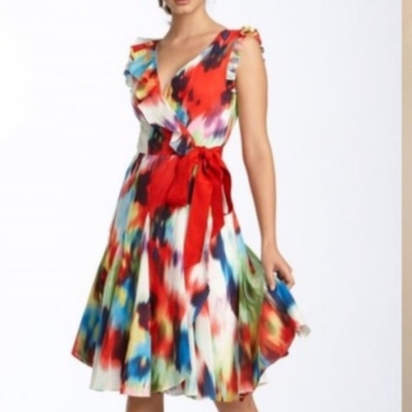 Ted Baker Wrap Gingie ruffle, floral Dress. - Picture 2 of 6